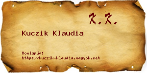 Kuczik Klaudia névjegykártya
